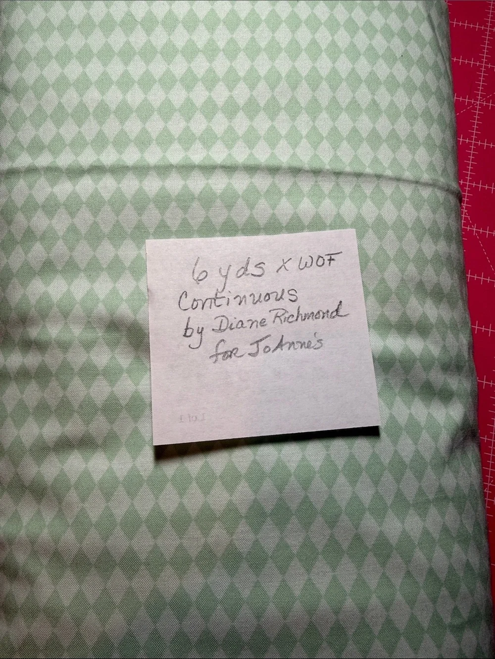 6yds Soft Mint Diamond & 1 yd blue and green Cotton Fabric